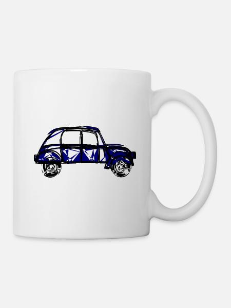 2 CV. VOITURE. RALLYE. FÊTE DES PERES. - Mug blanc - blanc