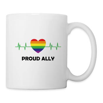 Proud ally puls LGBT Spruch Geschenk Pride Rechte - Tasse - Weiß - Rechts