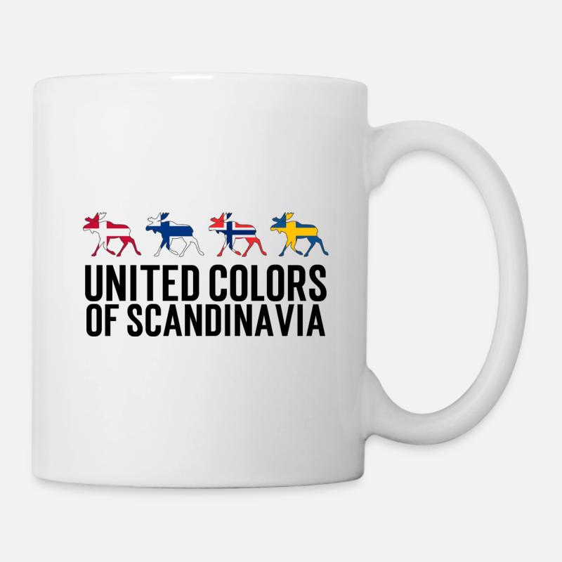 Drapeaux scandinaves en forme d’orignal - Mug blanc - blanc