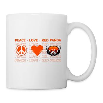 Paix Amour Panda Roux - Mug blanc - blanc - Droite