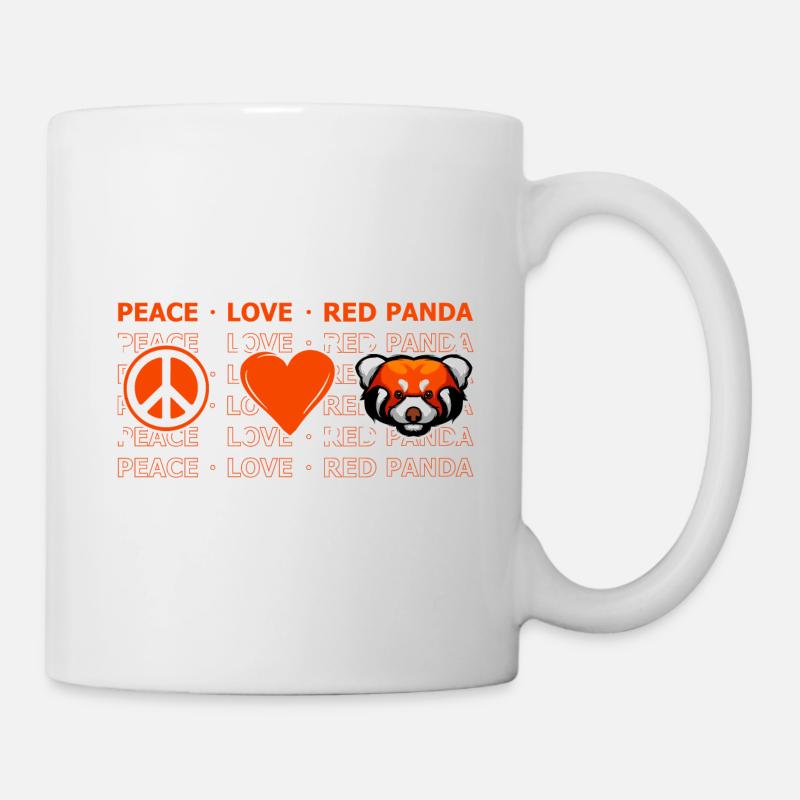 Paix Amour Panda Roux - Mug blanc - blanc