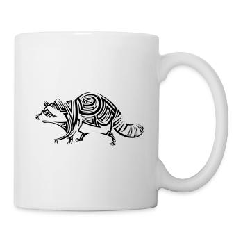Waschbär Tribal Tattoo - Tasse - Weiß - Rechts