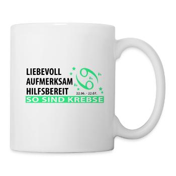 Sternzeichen Krebs - Eigenschaften - Tasse - Weiß - Rechts