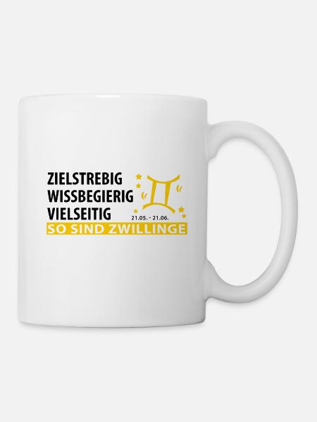 Sternzeichen Zwilling - Eigenschaften - Tasse - Weiß