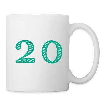 20 ANS. 20e ANNIVERSAIRE. ANNIVERSAIRE 20 ANS. 20 - Mug blanc - blanc - Droite