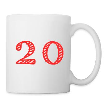 20 ANS. 20e ANNIVERSAIRE. ANNIVERSAIRE 20 ANS. 20 - Mug blanc - blanc - Droite