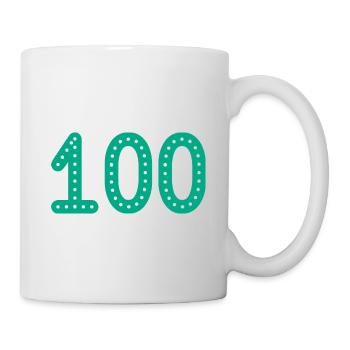 100 ANS. 100e ANNIVERSAIRE. ANNIVERSAIRE 100 ANS. - Mug blanc - blanc - Droite