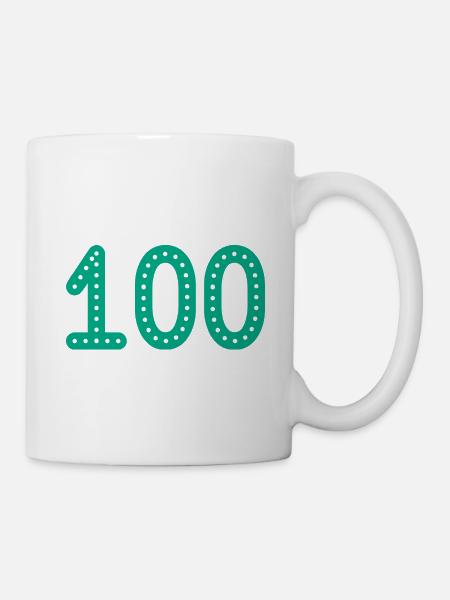 100 ANS. 100e ANNIVERSAIRE. ANNIVERSAIRE 100 ANS. - Mug blanc - blanc