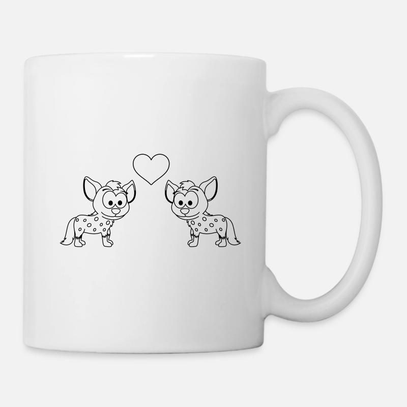 Hyäne Comic Paar liebe - Tasse - Weiß
