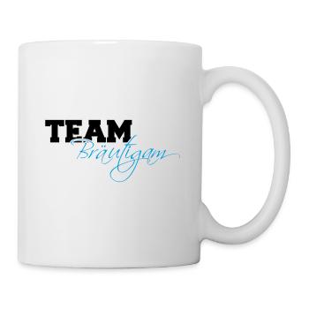 Team Bräutigam Schriftzug Hochzeit JGA Junggeselle - Tasse - Weiß - Rechts
