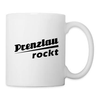 Prenzlau rockt - Textdesign mit Stadtnamen - Tasse - Weiß - Rechts