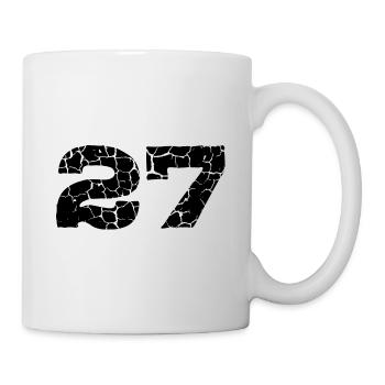 27 Zahl Trikot - Tasse - Weiß - Rechts