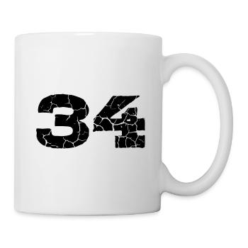 Maillot à 34 numéros - Mug blanc - blanc - Droite