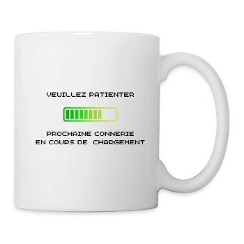 Prochaine connerie en cours de téléchargement - Mug blanc - blanc - Droite