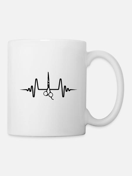 Schere Barber Puls - Tasse - Weiß