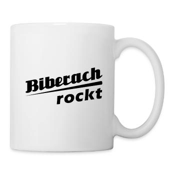 Biberach rockt - Textdesign mit Stadtnamen - Tasse - Weiß - Rechts