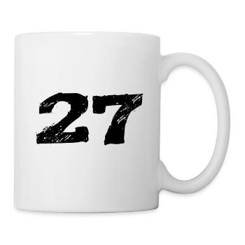 27 Maillot numéro - Mug blanc - blanc - Droite