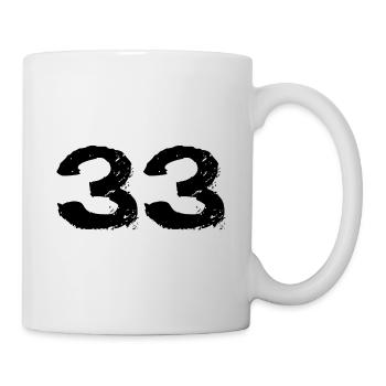 33 Maillot numéro - Mug blanc - blanc - Droite