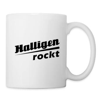Halligen rockt - Textdesign mit Stadtnamen - Tasse - Weiß - Rechts