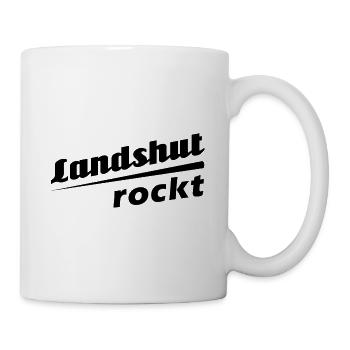 Landshut rockt - Textdesign mit Stadtnamen - Tasse - Weiß - Rechts
