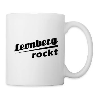 Leonberg rockt - Textdesign mit Stadtnamen - Tasse - Weiß - Rechts