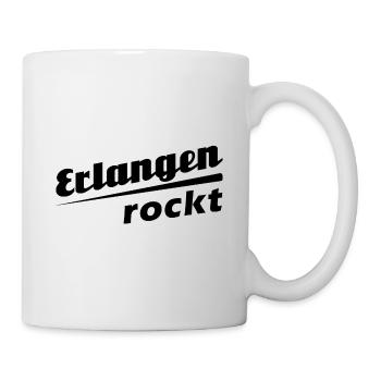 Erlangen rockt - Textdesign mit Stadtnamen - Tasse - Weiß - Rechts