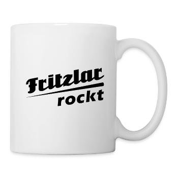 Fritzlar rockt - Textdesign mit Stadtnamen - Tasse - Weiß - Rechts