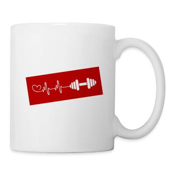 Hantel Herzschlag - Tasse - Weiß - Rechts