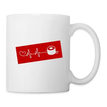Sushi Puls Herz Liebe - Tasse - Weiß - Rechts