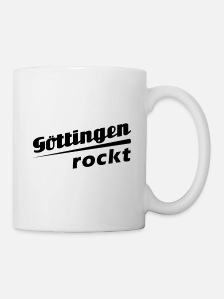 Göttingen rockt - Textdesign mit Stadtnamen - Tasse - Weiß