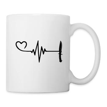 Messer Puls Herz Liebe - Tasse - Weiß - Rechts