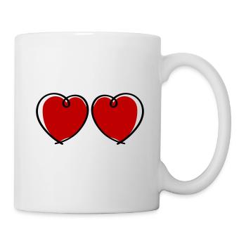 Symbole de l’amour des cœurs - Mug blanc - blanc - Droite