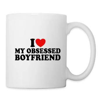 Adore Mon Copain J'aime Mon Petit Ami Obsédé - Mug blanc - blanc - Droite