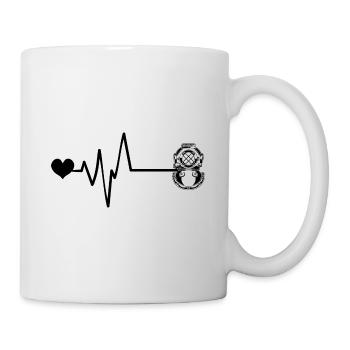 Apnoe Tauchen Puls Herz - Tasse - Weiß - Rechts