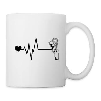 Cœur de pulsation d’argent - Mug blanc - blanc - Droite