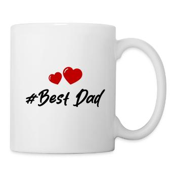 Meilleur Papa Coeurs Amour - Mug blanc - blanc - Droite