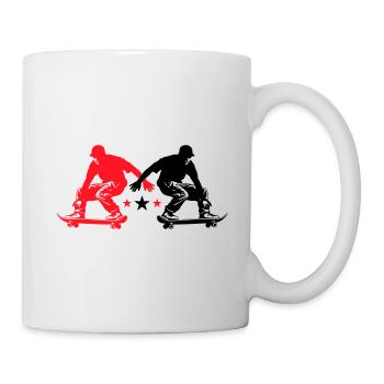 Skateboard Homme Silhouette Skateboard - Mug blanc - blanc - Droite