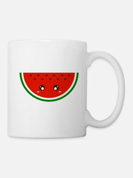 Kawaii Wassermelone - Tasse - Weiß