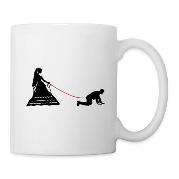 Hochzeit Brautpaar Leine - Tasse - Weiß - Rechts