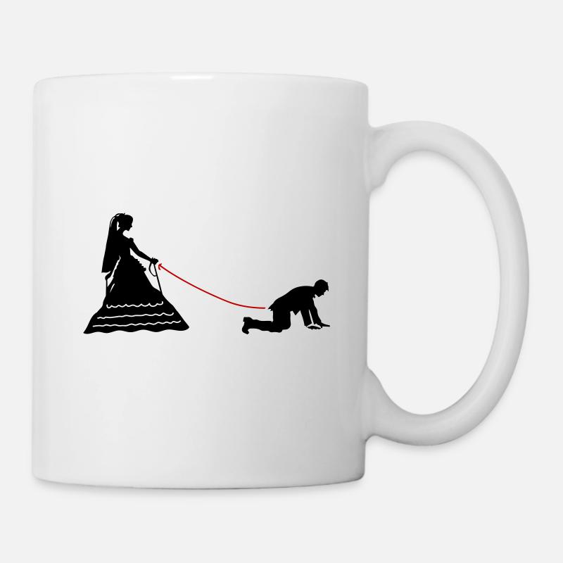 Hochzeit Brautpaar Leine - Tasse - Weiß