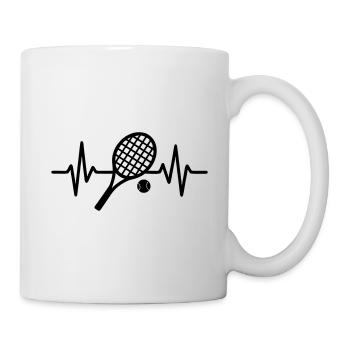 Tennis-Herzschlag - Tasse - Weiß - Rechts
