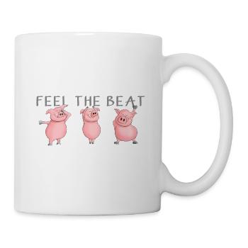 feel the beat - funny pigs are dancing - Mug - white - Right