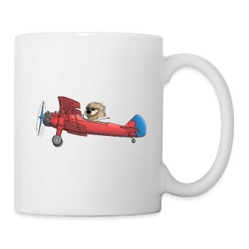 Lion mignon dans l'avion - Mug blanc - blanc - Droite