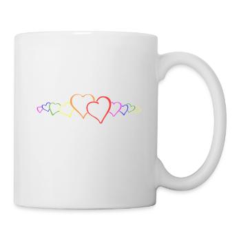 LGBT Herzen Gay Pride Love CSD Hearts - Mug - white - Right