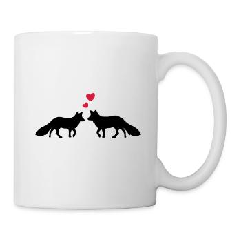 Verliebtes Fuchspaar / Fox in love / Liebespaar - Tasse - Weiß - Rechts