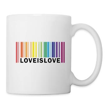Love is love LGBT Spruch Geschenk Pride Rechte - Tasse - Weiß - Rechts