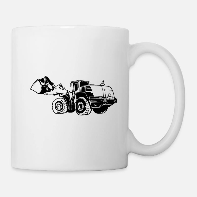 Loading machine Silhouette wheel loader quarry - Mug - white