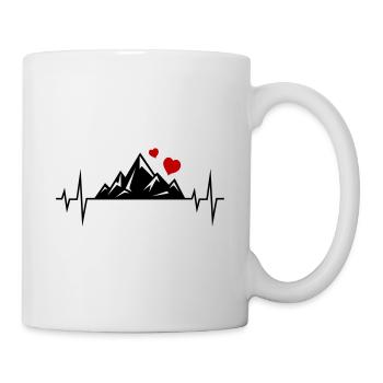 Mountains pulse heartbeat heart - Mug - white - Right