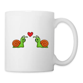 Schnecke Comic Paar liebe - Tasse - Weiß - Rechts