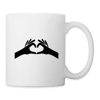 Hände Herz Symbol - Tasse - Weiß - Rechts